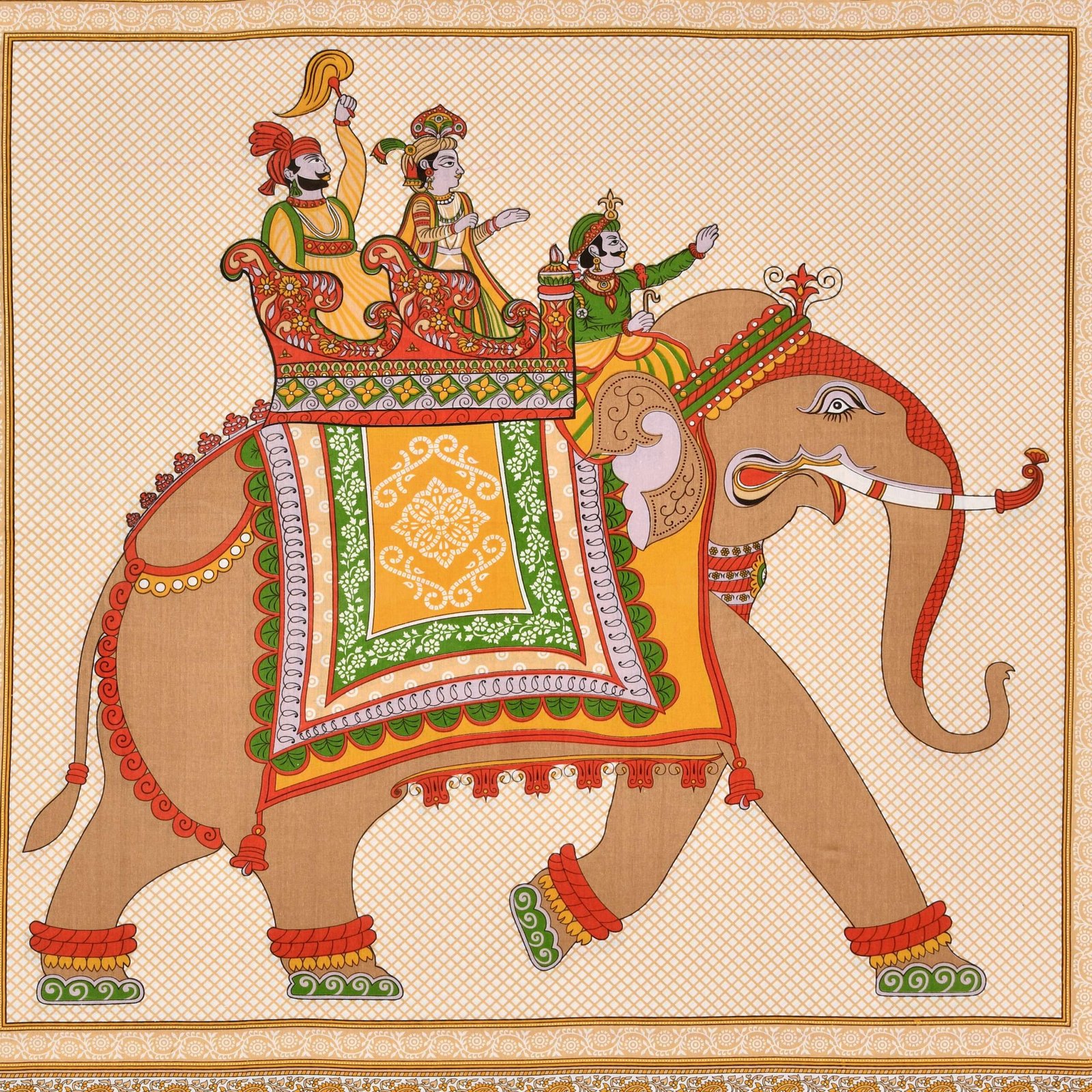 Rajasthani Traditionally Printed Cotton Doublebed Bedsheet With Pack of 2 Pillow Covers - Image 4