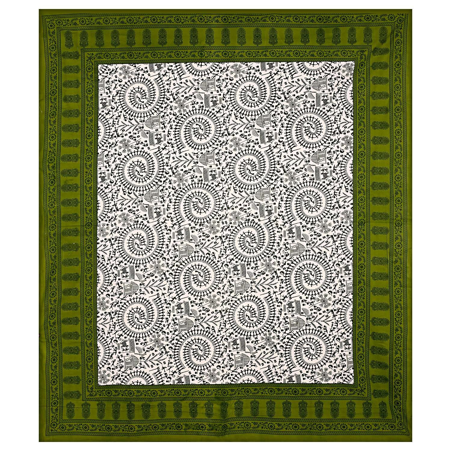 Rajasthani Traditionally Printed Cotton Doublebed Bedsheet With Pack of 2 Pillow Covers - Image 2